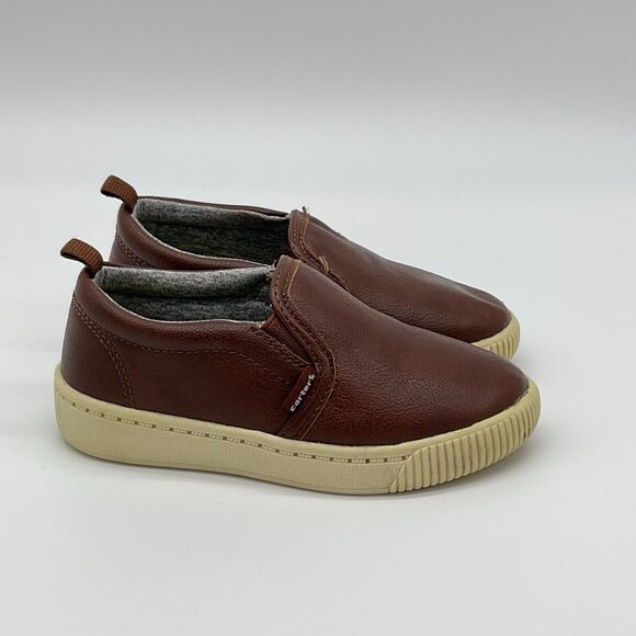 Carters Ricky2‎ Casual Sneakers Slip On Shoes Toddler Kids Size 9 Brown - Picture 1 of 9